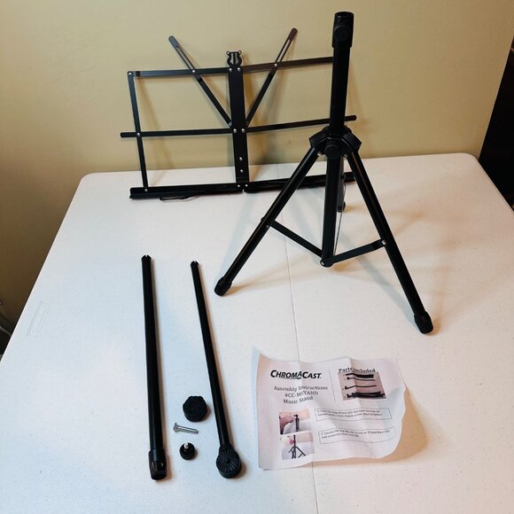 Chromacast Adjustable Folding Music Stand With Carry Bag Sheet Music Stand - Picture 2 of 6